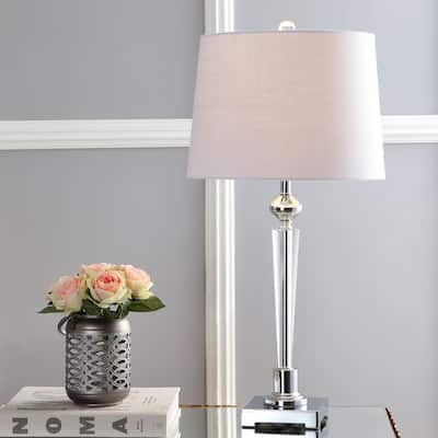 Kinsley 28.25" Crystal LED Table Lamp, Clear/Chrome by JONATHAN Y
