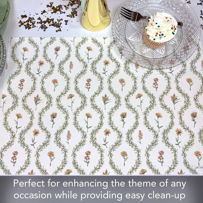 Garden Lattice 24 Sheet Reusable Premium Paper Stock Placemats in Resealable Storage Bag Made in The USA 17" x 11"
