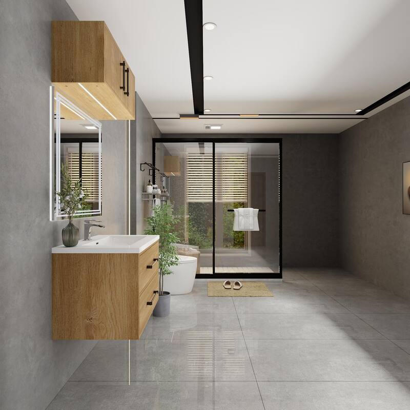 Victoria 30'' Wall-Mounted Vanity Set with Motion Sensor LED light Top Cabinet.