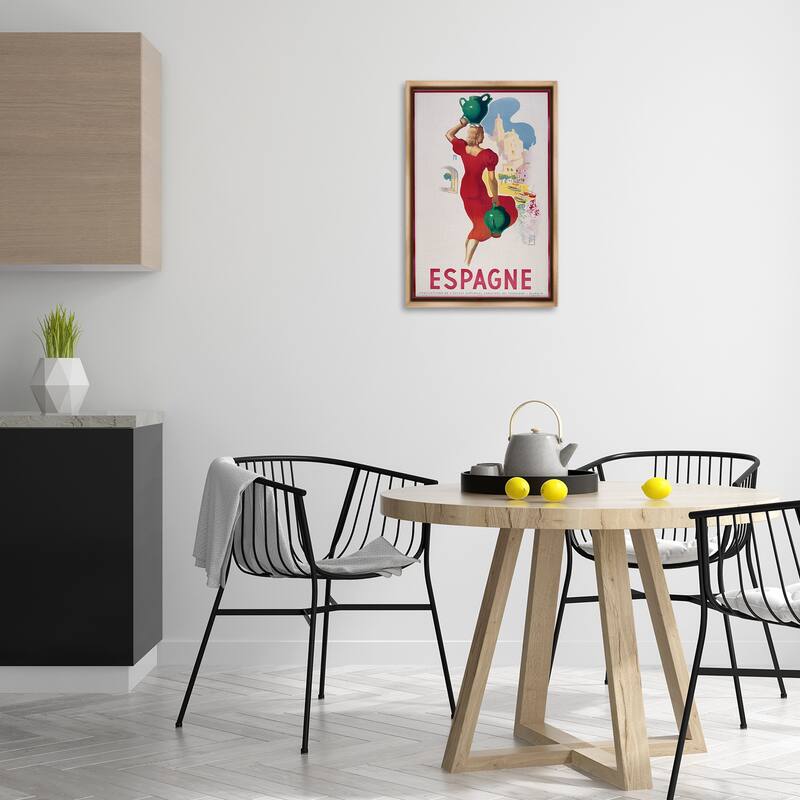 Stupell Vintage Spain Travel Advertisement Framed Floater Canvas Wall Art Design By Marcus Jules