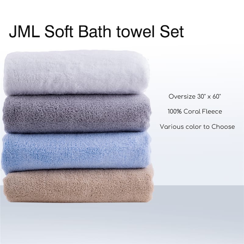 2 Pack Coral Fleece Towel Set Hotel SPA Bath Towels