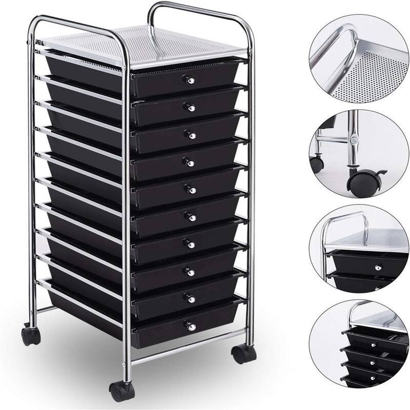 10 Drawer Rolling Storage Cart 15"D x 13"W x 34"H On Sale Bed