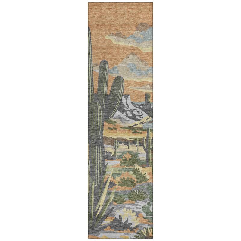 Machine Washable Indoor/ Outdoor Southwestern Mesa Chantille Rug