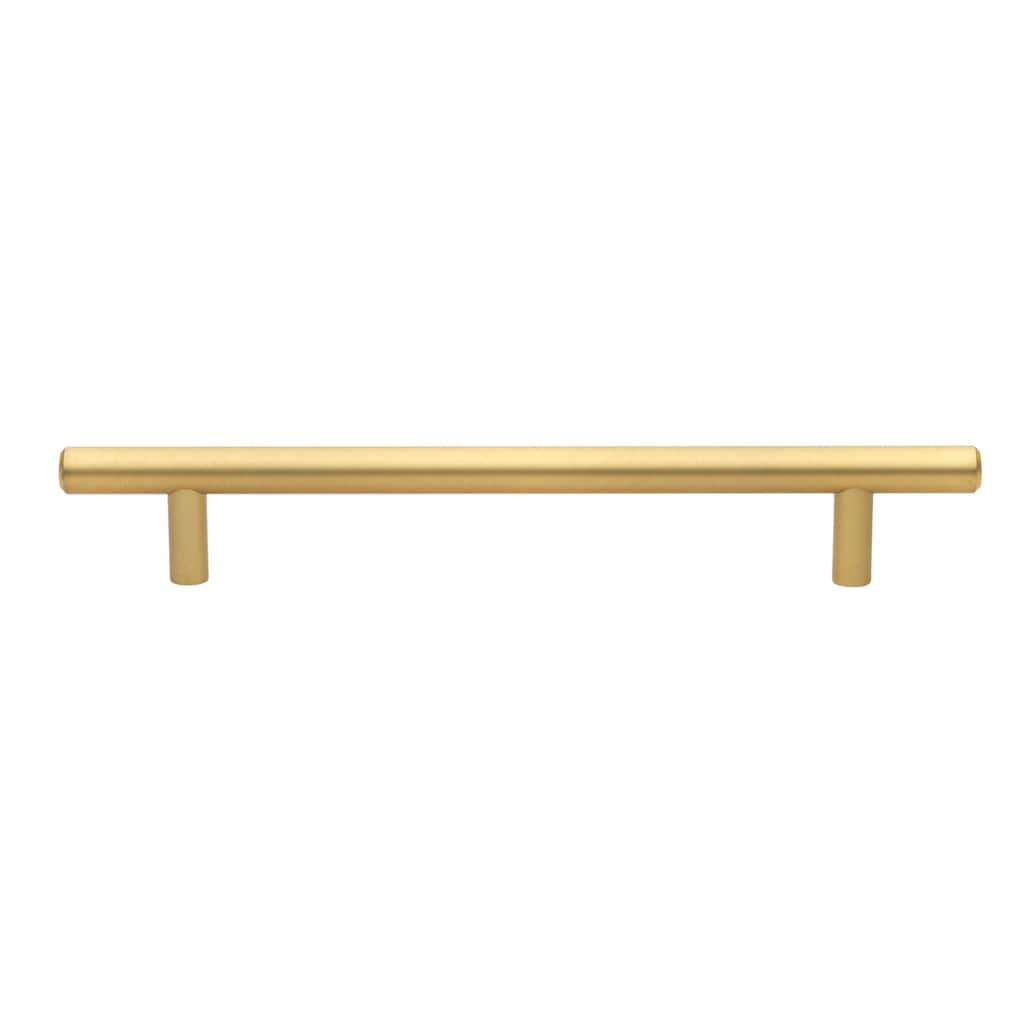 GlideRite 5-Pack 6-5/16 in. Center Satin Gold Solid Cabinet Bar Pulls - Satin Gold