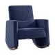 preview thumbnail 15 of 29, Julia 29.5"W Modern Solid Wood Nursery Rocking Chair with Lumbar Pillow by HULALA HOME Navy