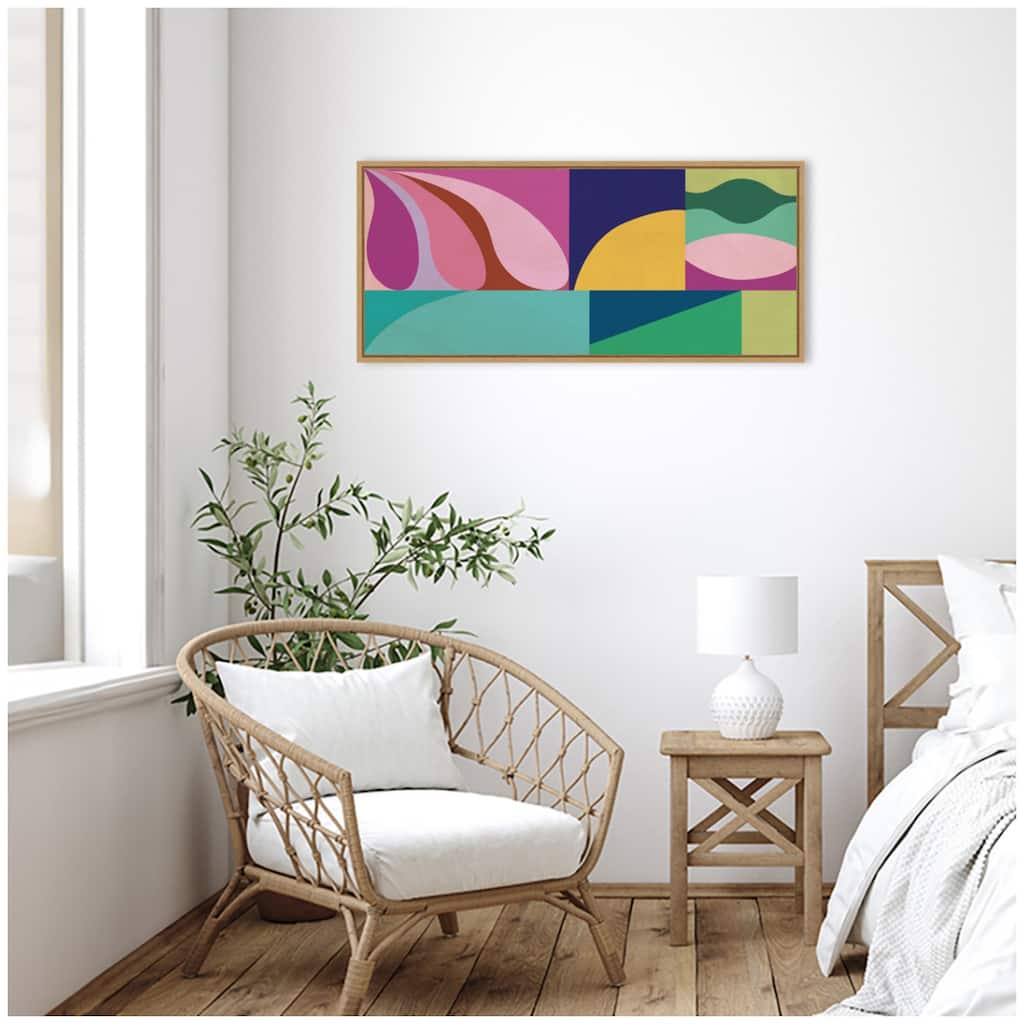 Kate and Laurel Abstract 02 Panel 1 by Rachel Lee Framed Canvas Wall Art Print