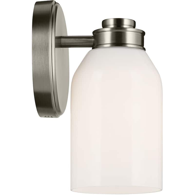 Kichler 55200 Shae 8" Tall Bathroom Sconce with Glossy White Opal