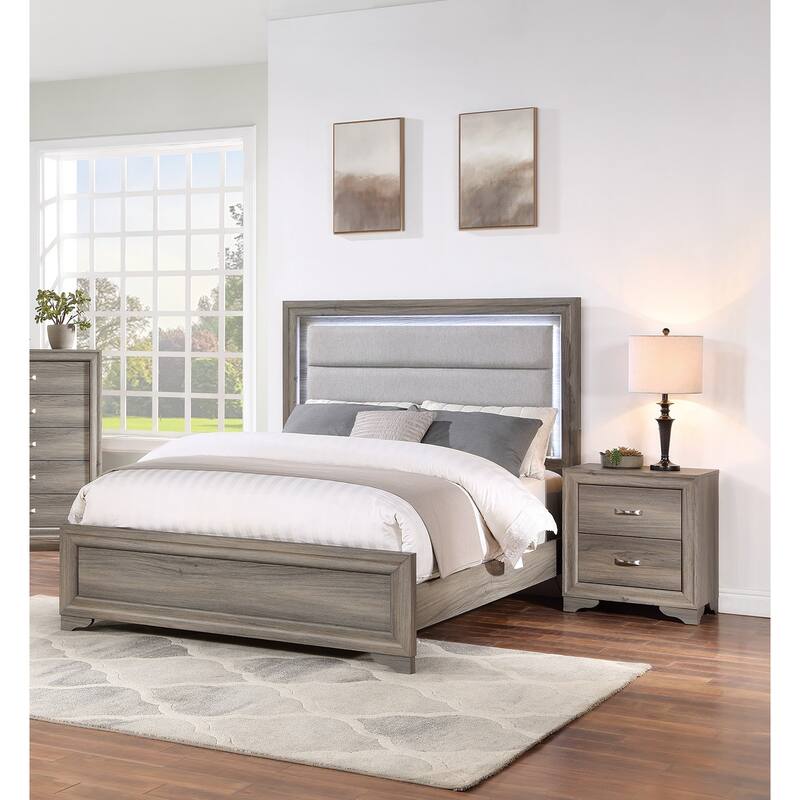 1pc Nightstand Wooden Bedside Table 2- Drawers