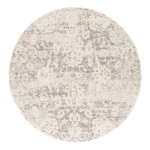 Cheyenne Abstract Grey and White Viscose Blend Area Rug