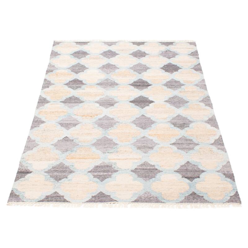 ECARPETGALLERY Flat-Weave Ankara FW Beige Wool Kilim - 5'3 x 7'10