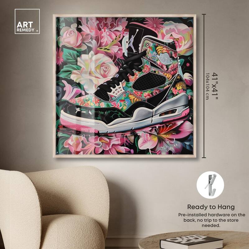 Hidden in Floral Bloom Sneaker Shadowbox by Art Remedy