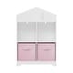 preview thumbnail 9 of 13, Kids Dollhouse Bookcase with 2 Collapsible Fabric Drawers，White White+Pink