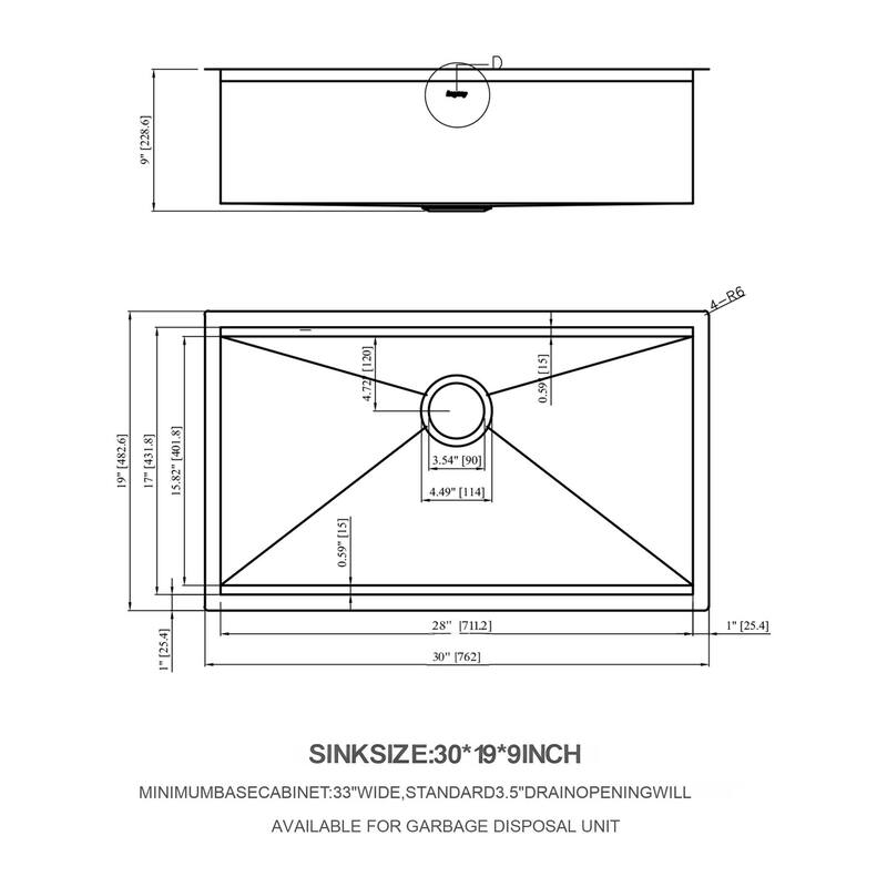 Undermount 16 Gauge Single Bowl Stainless Steel Kitchen Sink