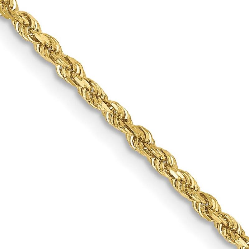 Curata 10k Yellow Gold Solid 2mm Diamond-cut Rope Chain Necklace Options 16 18 20 22