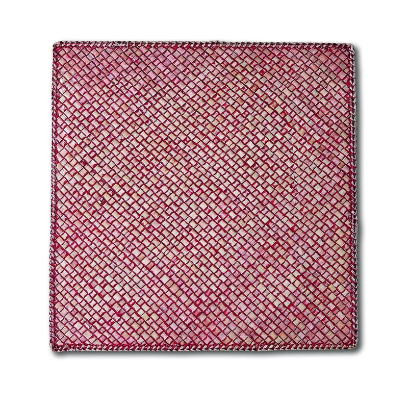 Square Pantai Red Placemat - 14" x 14" - Everyday Use, Spot Clean Only, Color Transfer May Occur