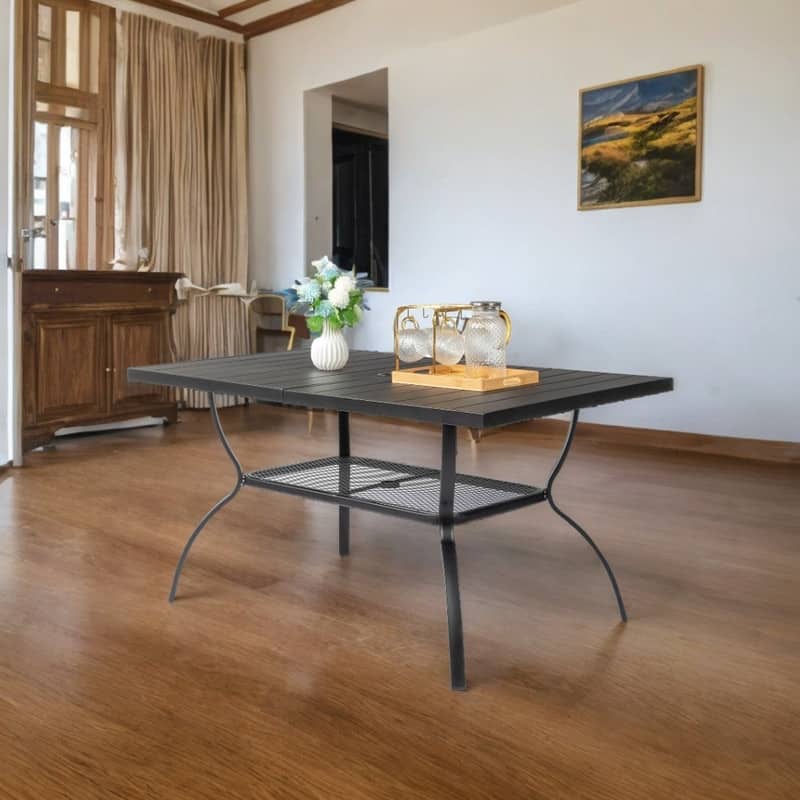 Patio 59 in. Wrought Iron Dining Table