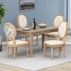 preview thumbnail 2 of 132, Phinnaeus French Country Dining Chairs (Set of 4) by Christopher Knight Home Light Beige with Blue Floral + Natural
