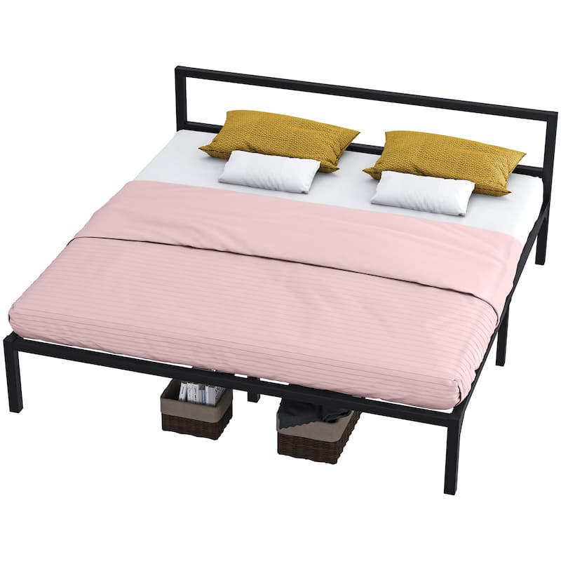 King Modern Metal Platform Bed Frame - King