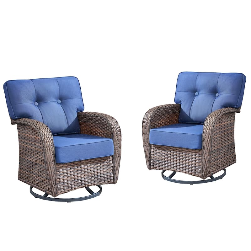 Pocassy Swivel Chair Glider PE Wicker Chair