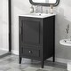 preview thumbnail 2 of 21, 20" Bathroom Vanity with Sink, Bathroom Cabinet with Two Doors, Door Shelf Storage and Adiustable Foot Pads, A Drawer