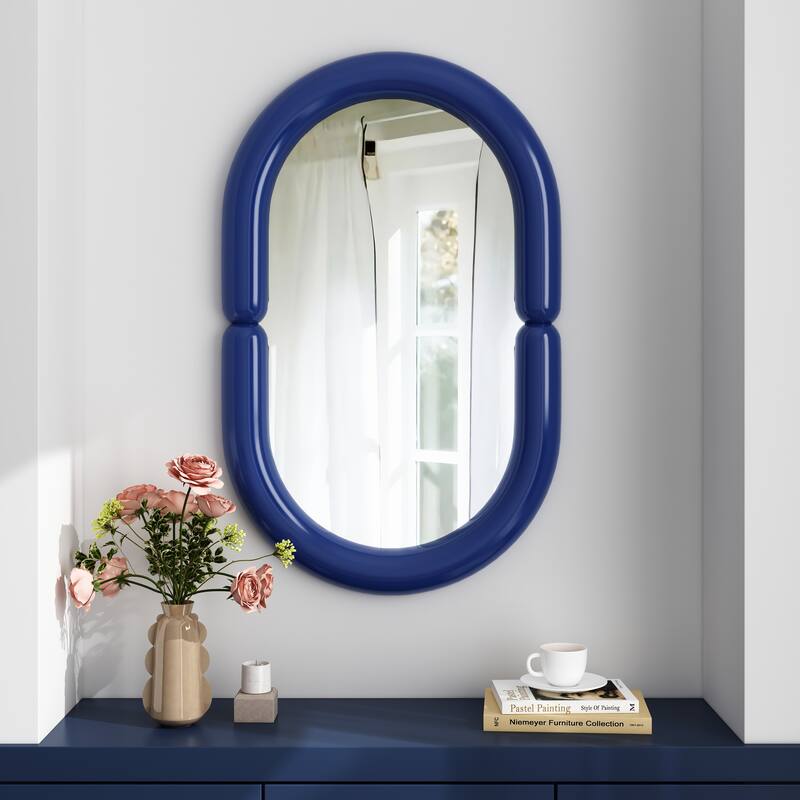 Modern Oval Wall Mirror with Capsule Frame - 31.5"×19.7"
