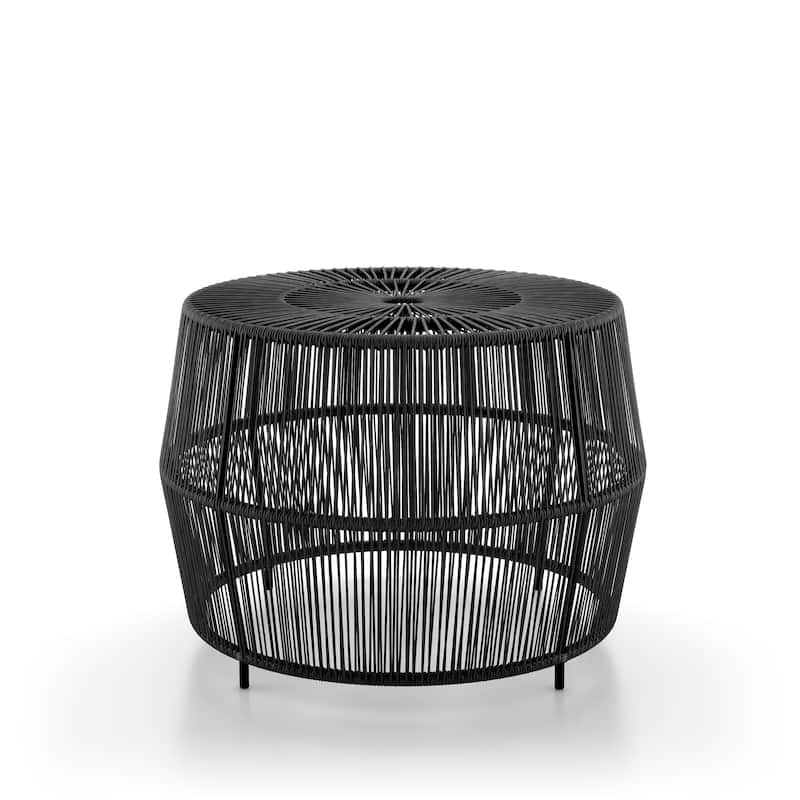 Alia Coastal Natural 22-inch Boho Outdoor Patio Rattan Outdoor Round Coffee Table by M&L Co.
