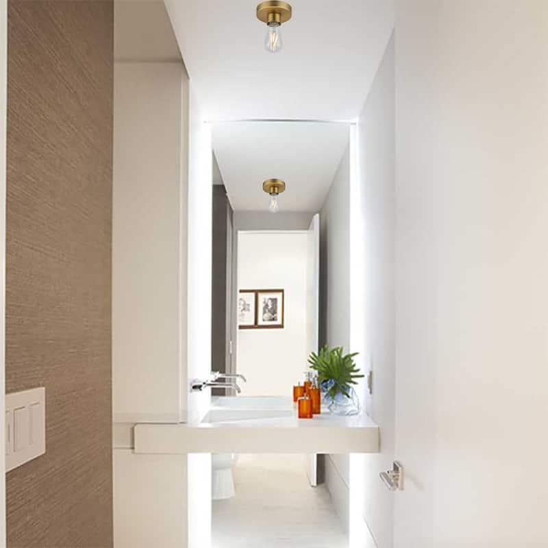 Simple 1-Light Ceiling Flushmount - 5"W x 5"D x 2"H