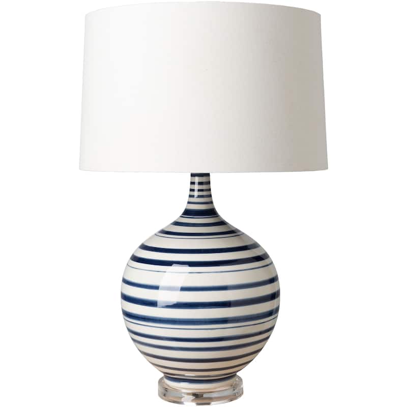 Artistic Weavers Gaselle Table Lamp with Blue Base and White Shade