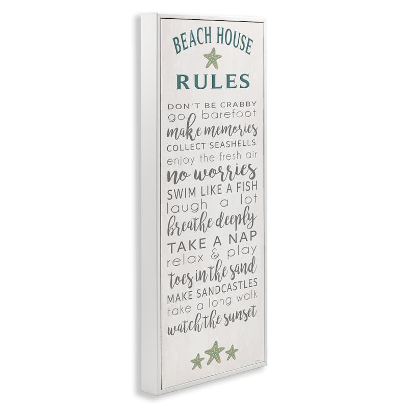 Stupell Fun Recreations Beach Rules Framed Giclee Art Design By Seven Trees Design