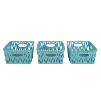 Simplify 3 Pack Small Herringbone Storage Basket