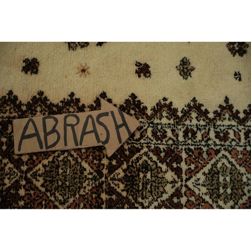 Hand Knotted Oriental 100% Wool Carpet Modern Floral Beige & Ivories Moroccan Area Rug - 10' 1'' X 7' 1''