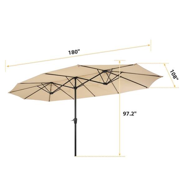 Shop Black Friday Deals On 9 X 15 Ft Steel Market Patio Umbrella Overstock 32382781