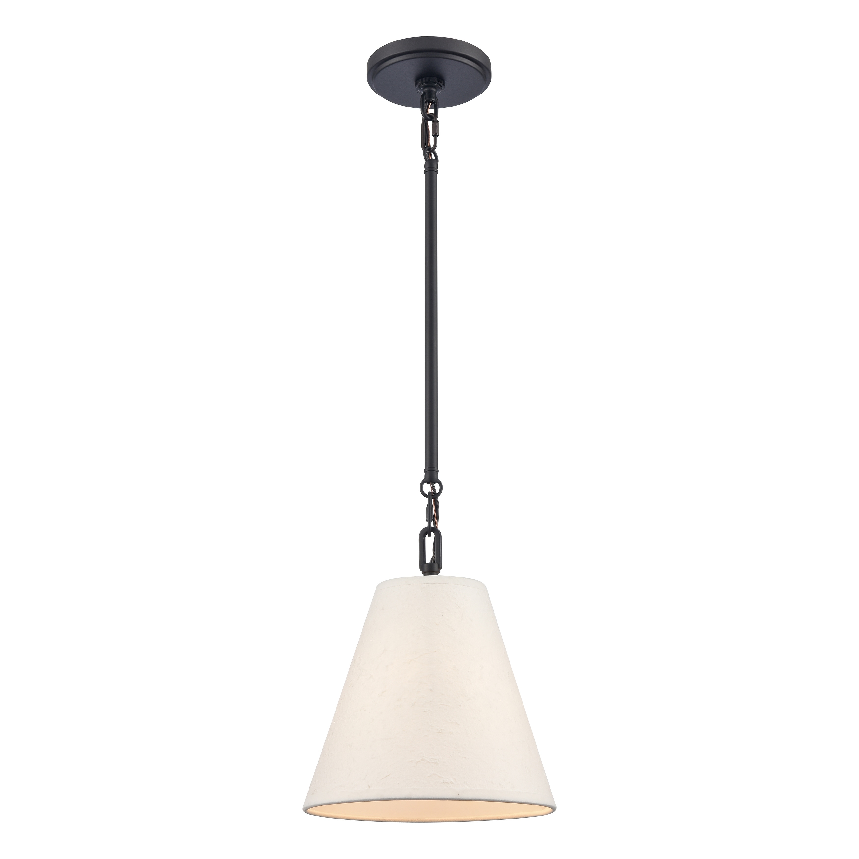 Elk Home Rydell Brushed Gold With Rattan Cone Shade 1 Light Pendant