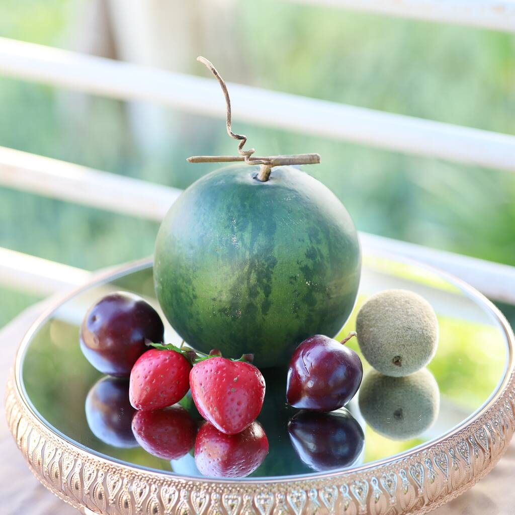 Set of 2 Artificial Watermelon with Vine Prop Fruit Decor Accent Piece 5.5in - 5.5" L x 5.5" D