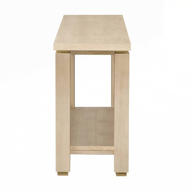 Solid Wood Entryway Sofa Table with Metal Accents