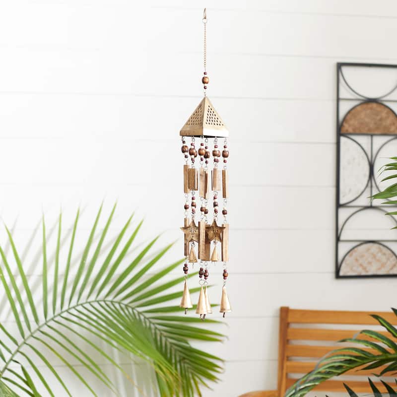 Brown Wood Coastal Windchime 12 x 1 x 26