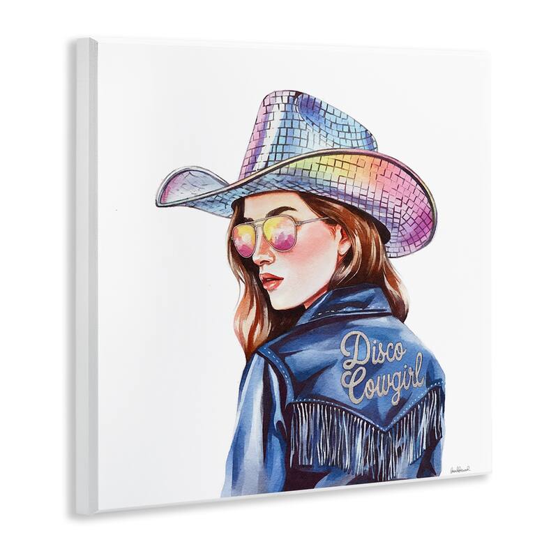 Stupell Disco Cowgirl in Blue Wall Plaque Art Design By Amanda Greenwood