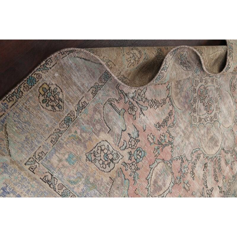 Muted Distressed Tabriz Persian Area Rug Wool Hand-knotted Carpet - 6'6" x 9'1"