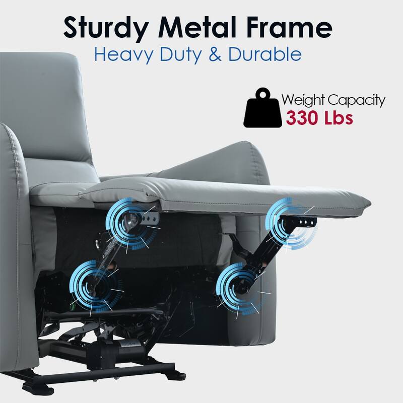 Wall Hugger Power Recliner Chair with USB Port, Electric Reclining Armchair for Small Spaces, PU Leather Sofa for Living Room