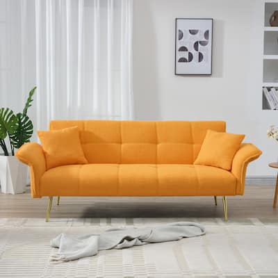 70-inch teddy fleece sofabed, convertible futon sofabed with adjustable arms and backrest