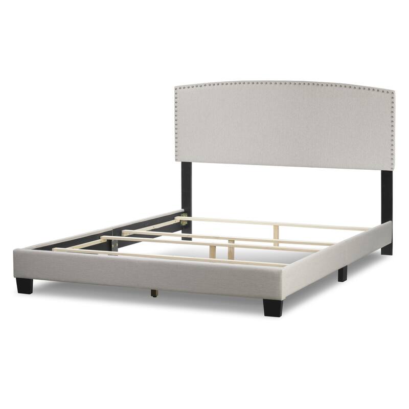 Ausca Fabric Queen Bed with Nail Head Trim