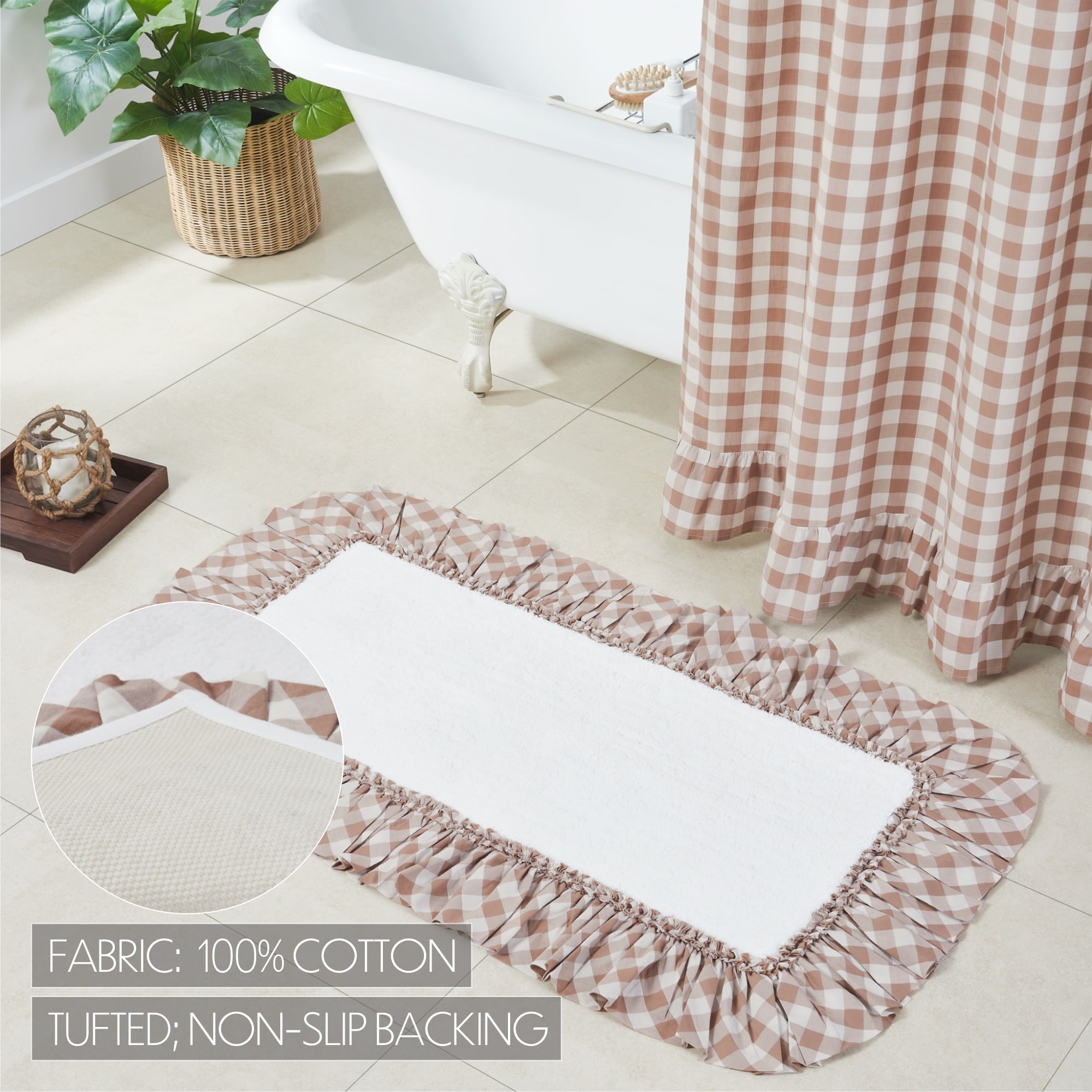 Annie Buffalo Portabella Check Bathmat 27x48