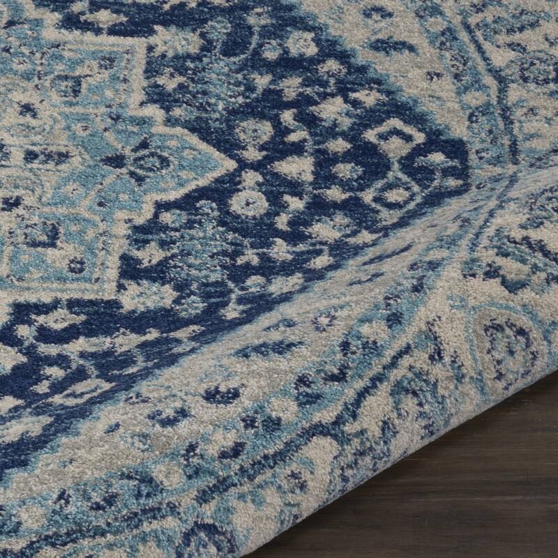 HomeRootsFloral Medallion Transitional Round Area Rug - 63' X '63' X '0.5