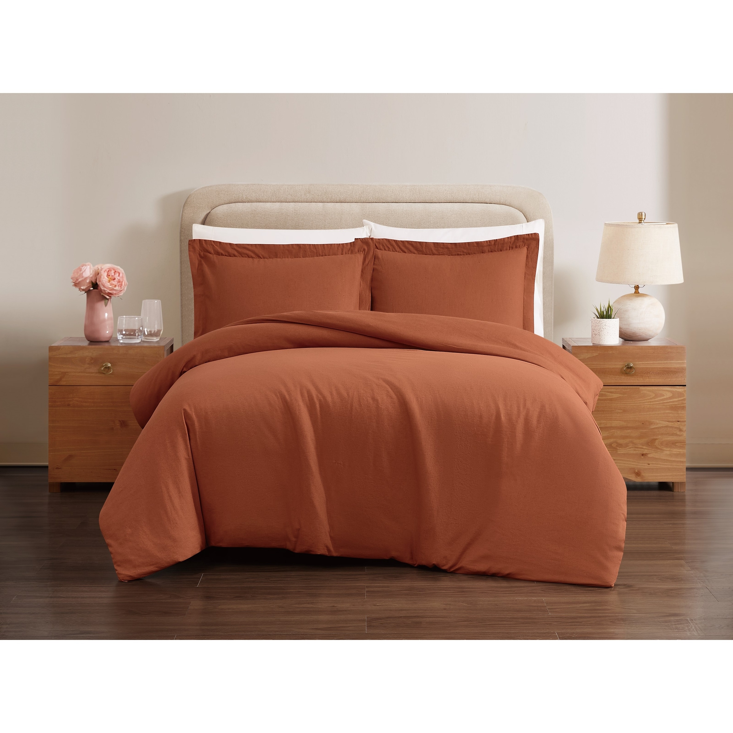 Brooklyn Loom Natural Flax Linen 3-piece Duvet Cover Set - Bed