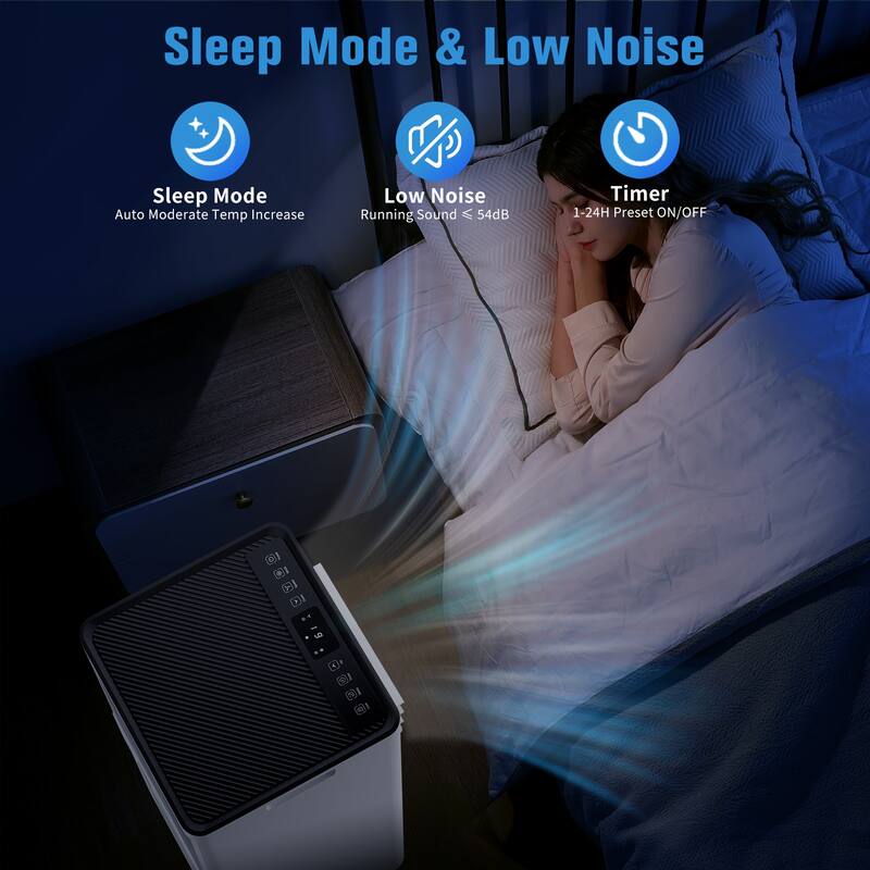 Compact 10000 BTU Portable AC Unit with Dehumidifier & Fan, Sleep Mode, Quiet Operation