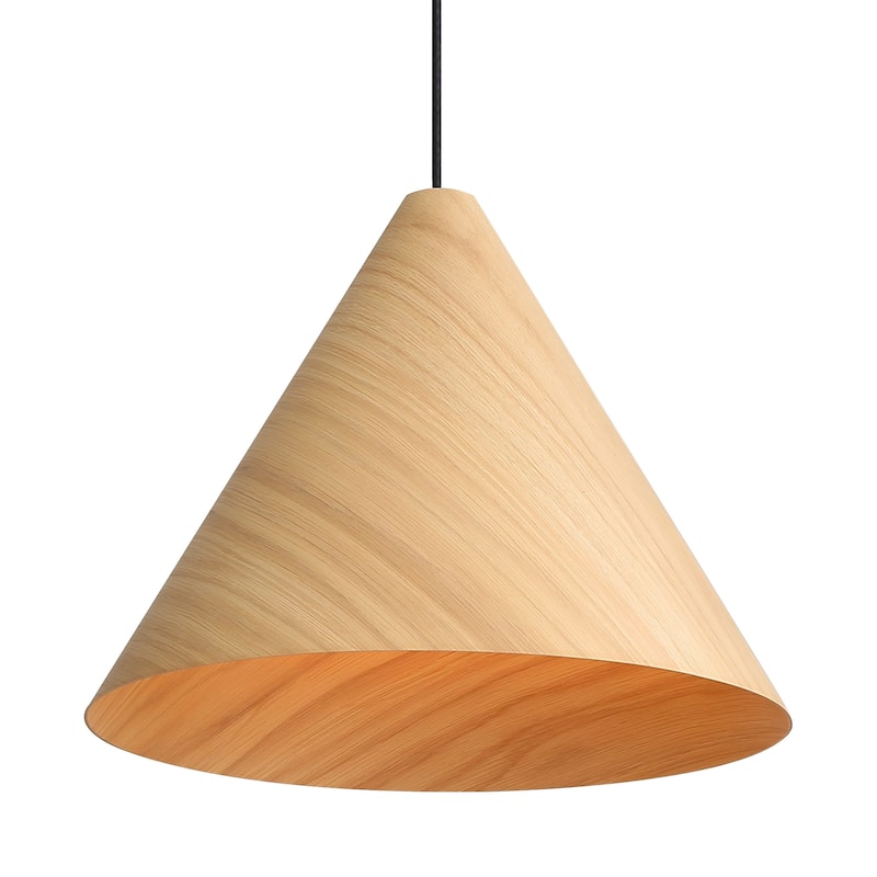 Golden Lighting Conique 2-light Pendant in Light Walnut - Silver