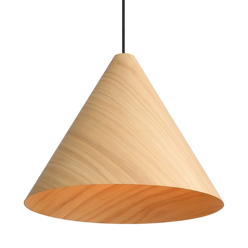 Golden Lighting Conique 2-light Pendant in Light Walnut - Silver