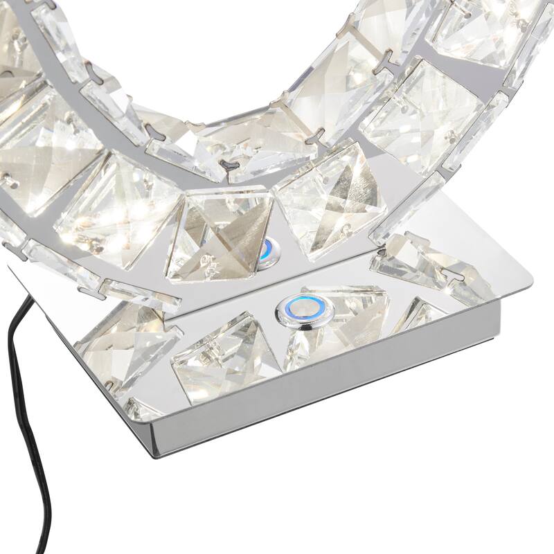 Finesse Decor Oval Crystal Extravaganza Table Lamp with LED Strip - Oval Shape