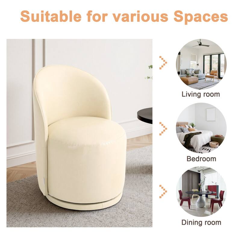 UIXE Modern Upholstered Swivel Armless Side Dining Chairs