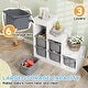 preview thumbnail 3 of 7, Qaba Kids Toy Storage Organizer w/ 3 Layers & 6 Storage Bins, Gray
